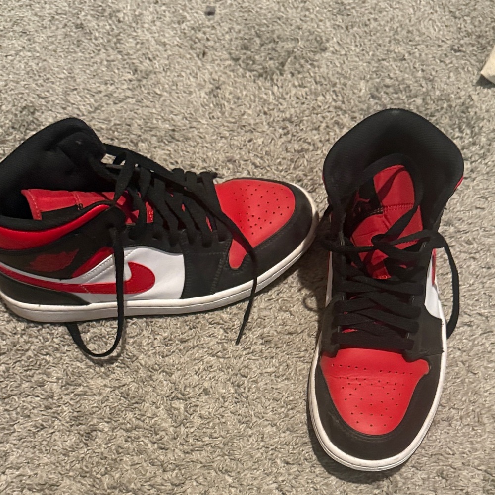 Jordan 1 Red and Black High-Top Sneakers